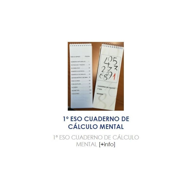 1º ESO. CUADERNO DE CÁLCULO Práctica rápida de números, geometría, funciones y álgebra